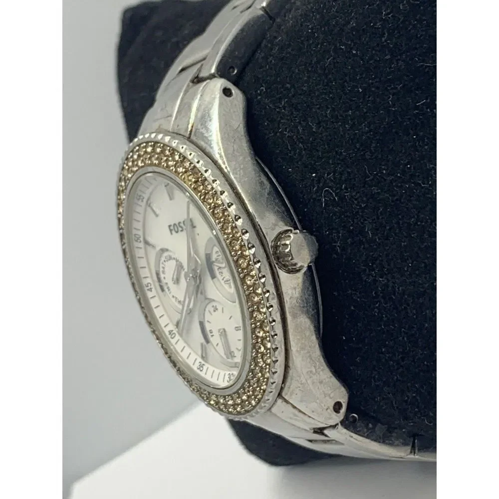 Fossil ES2860 Womens Silver Stainless Steel Analog Dial Quartz Wrist Watch KL214